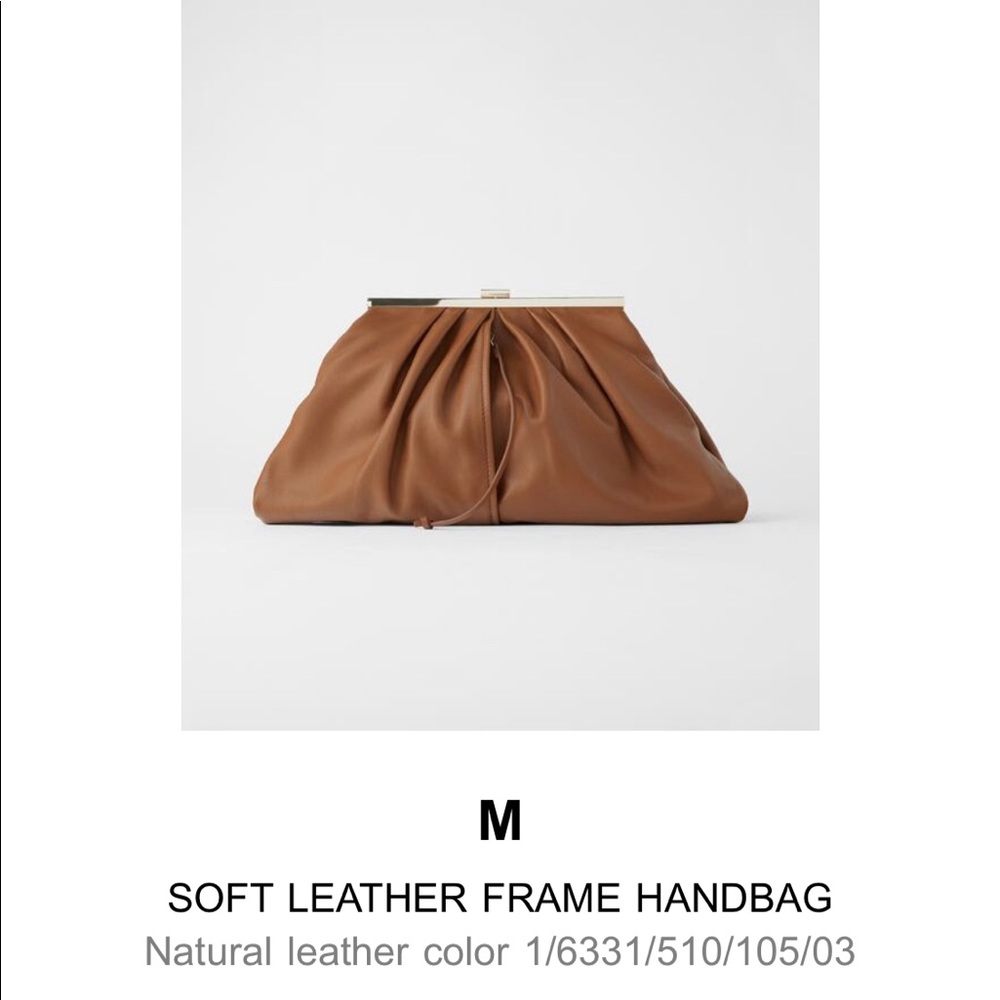ZARA soft leather frame handbag